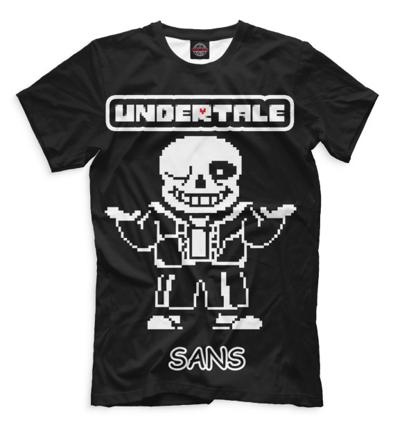 Мужская футболка с изображением Undertale цвета Черный