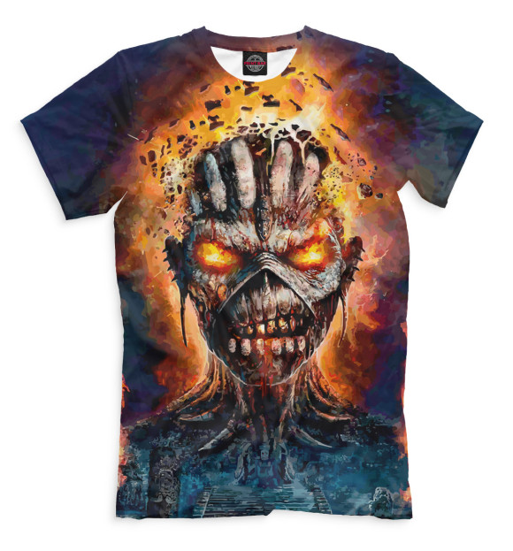 Мужская футболка с изображением Iron Maiden цвета Молочно-белый