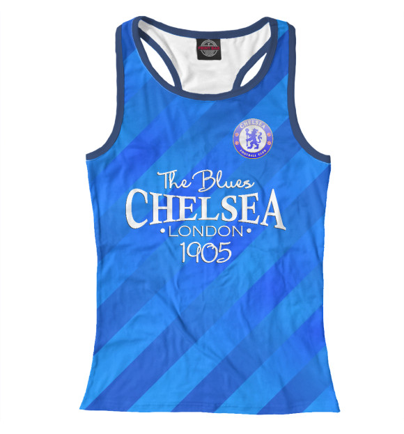 Женская майка-борцовка с изображением Chelsea-The Blues цвета Белый