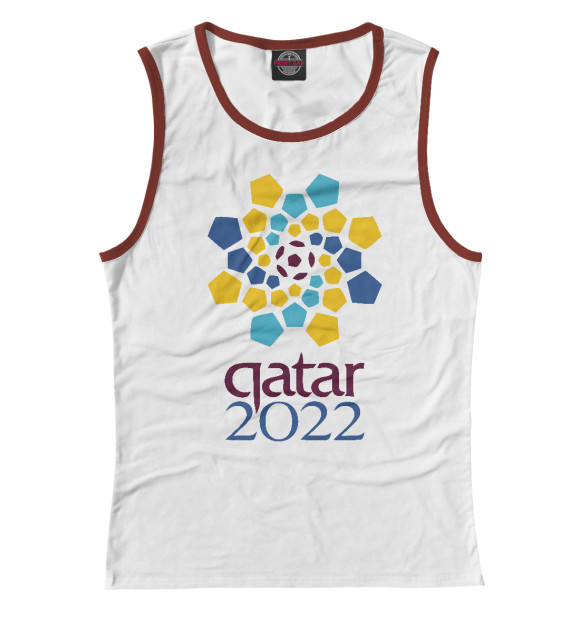 Женская майка с изображением Катар 2022 цвета Белый