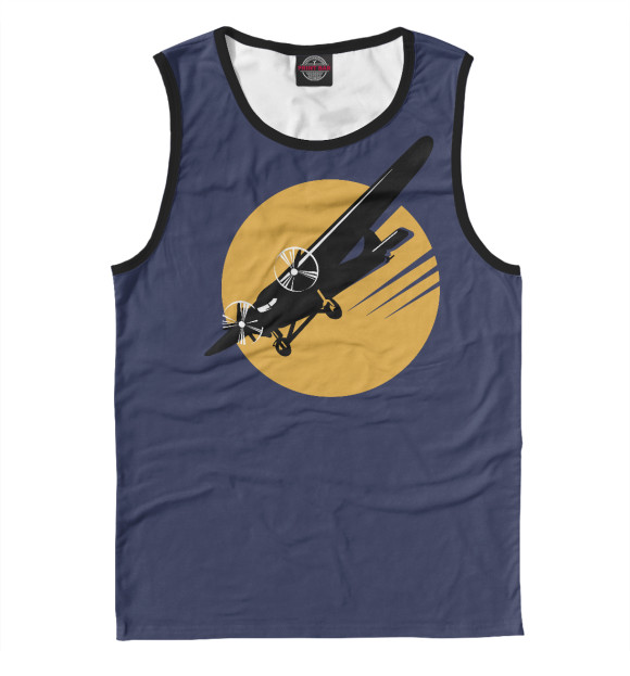 Мужская майка с притом Пилот цвета Белый Мужская майка с изображением Пилот цвета Белый