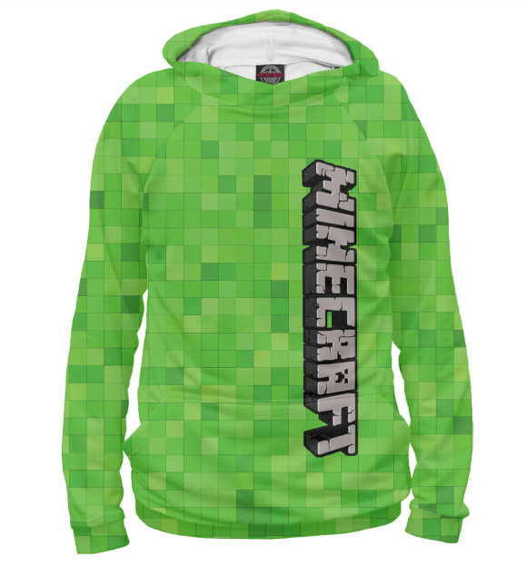 Мужское худи с изображением Minecraft цвета Белый