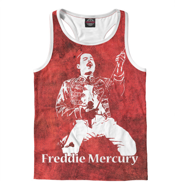 Мужская майка-борцовка с изображением Freddie Mercury цвета Белый