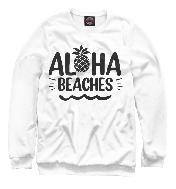Мужской свитшот с изображением Aloha beaches цвета Белый
