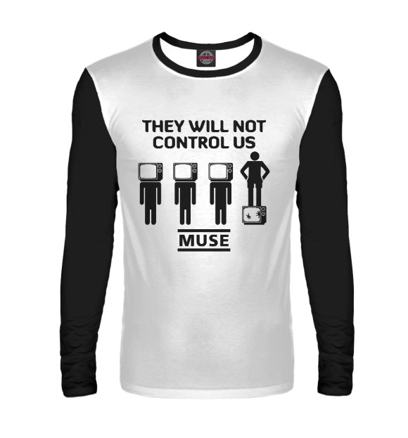 Мужской лонгслив с изображением Muse цвета Белый