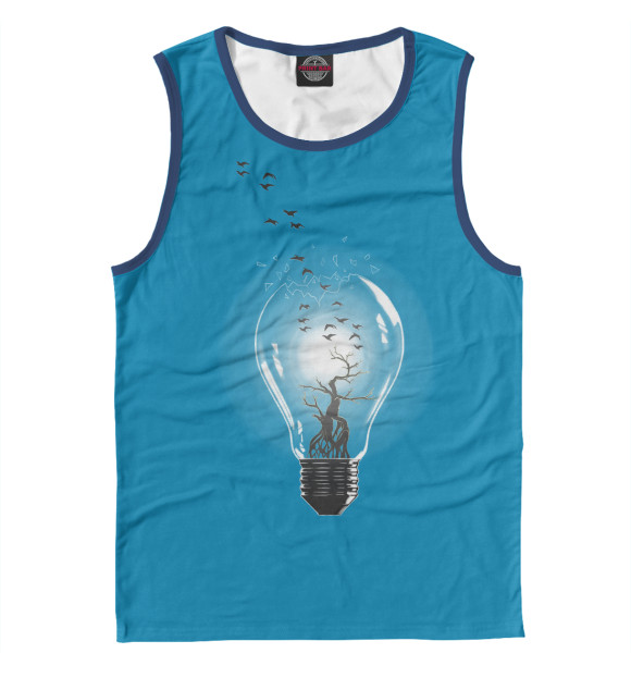 Мужская майка с изображением Lamp цвета Белый