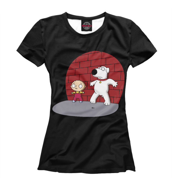 Футболка для девочек с изображением Стьюи и Брайан Гриффины цвета Белый