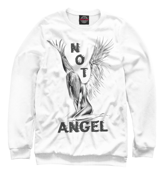 Свитшот для мальчиков с изображением NOT ANGEL цвета Белый