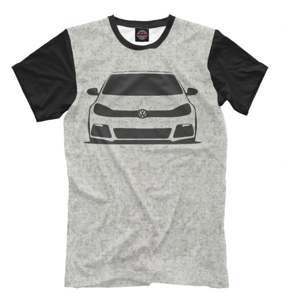 Мужская футболка с изображением VW_Golf_R цвета Бежевый