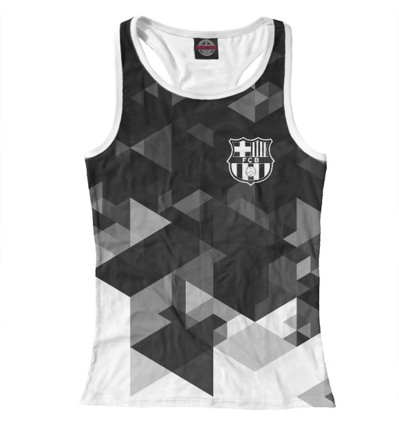 Женская майка-борцовка с изображением Барселона цвета Белый