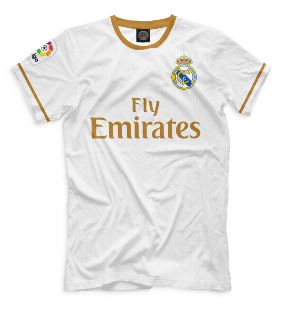 Мужская футболка с изображением Азар Реал Мадрид форма домашняя 19/20 цвета Белый