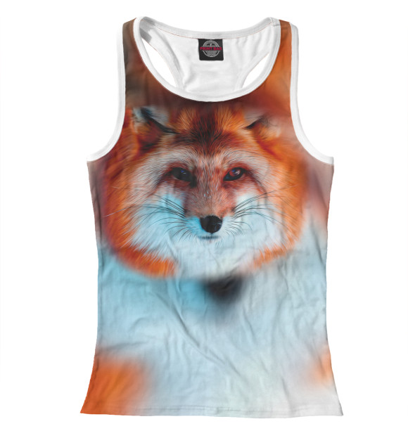 Женская майка-борцовка с изображением Лис цвета Белый