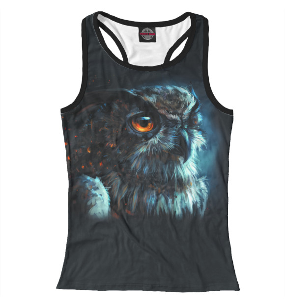 Женская майка-борцовка с изображением Сова цвета Белый