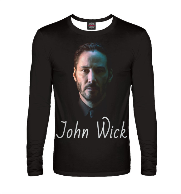 Мужской лонгслив с изображением John Wick цвета Белый