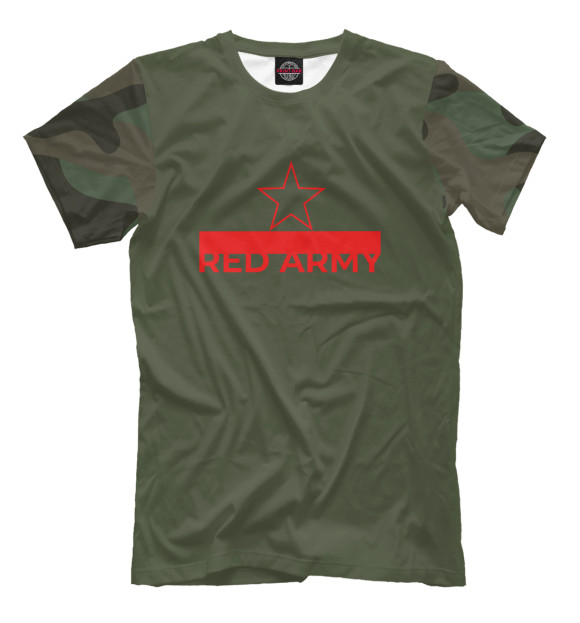Мужская футболка с изображением Red Army цвета Серый