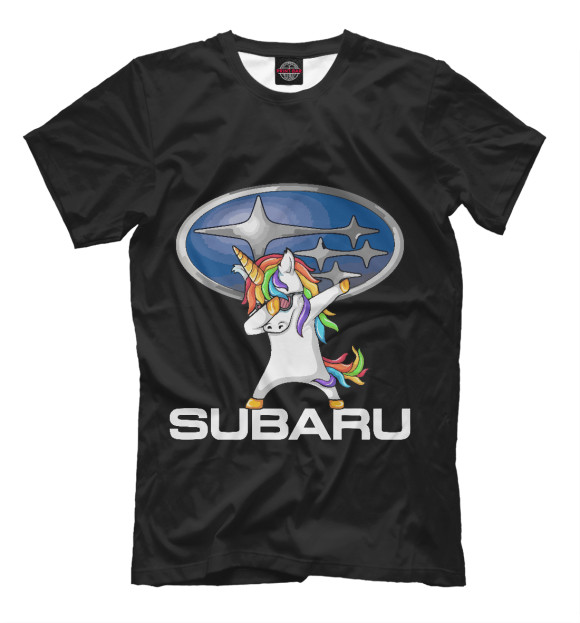 Мужская футболка с изображением Subaru цвета Черный