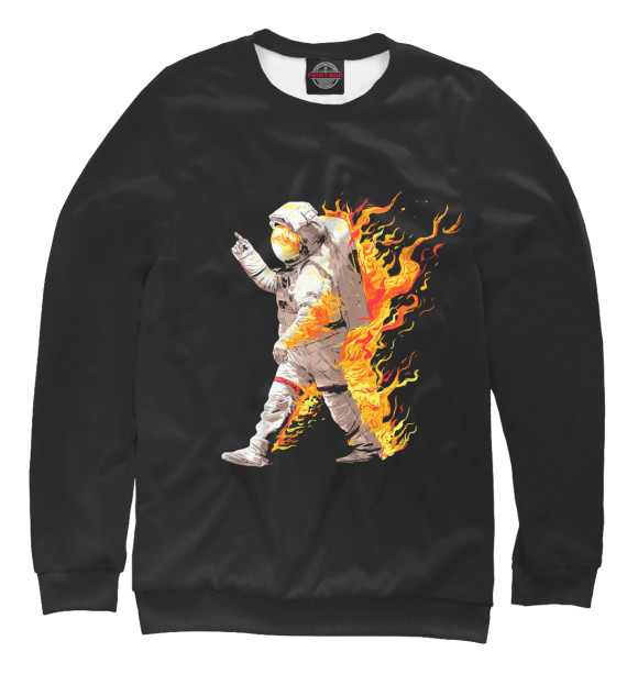 Свитшот для мальчиков с изображением Астронавт в огне цвета Белый