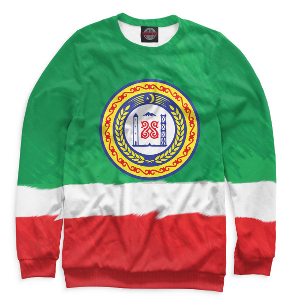 Мужской свитшот с притом Чечня цвета Белый Мужской свитшот с изображением Чечня цвета Белый