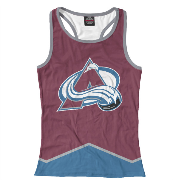 Женская майка-борцовка с изображением Колорадо Эвеланш (форма) цвета Белый