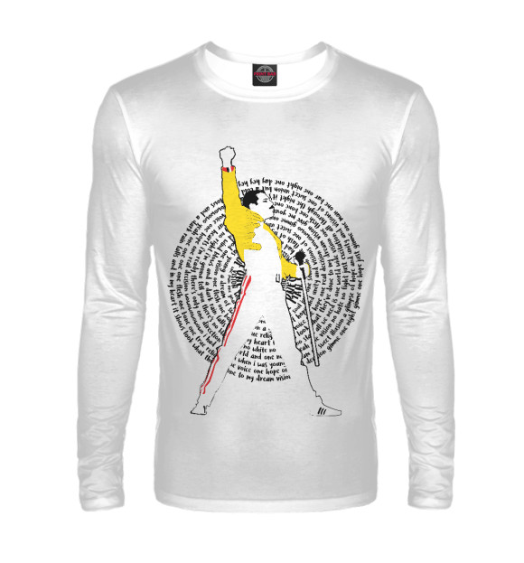 Мужской лонгслив с изображением One Vision Freddie Mercury цвета Белый
