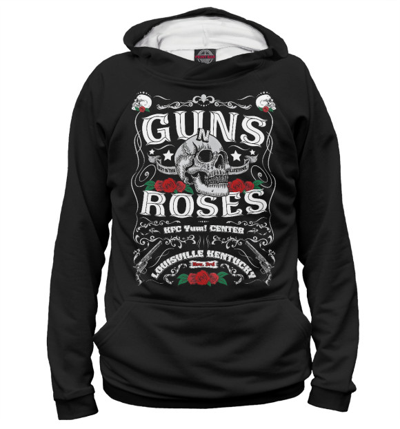 Худи для девочки с изображением Guns N` Roses цвета Белый