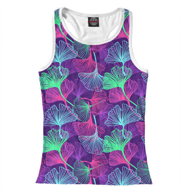 Женская майка-борцовка с изображением Странные растения цвета Белый