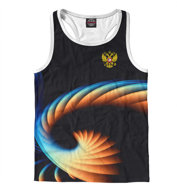 Мужская майка-борцовка с изображением Россия спорт цвета Белый