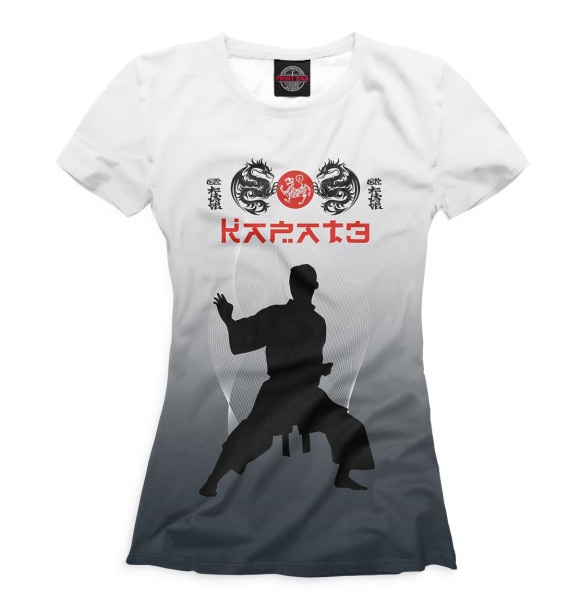 Женская футболка с изображением Каратэ цвета Белый