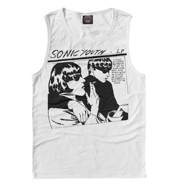 Майка для мальчика с притом Sonic Youth цвета Белый Майка для мальчика с изображением Sonic Youth цвета Белый