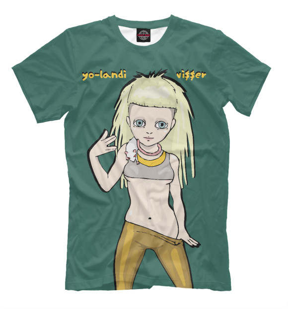 Мужская футболка с притом Yo-landi цвета Серый Мужская футболка с изображением Yo-landi цвета Серый