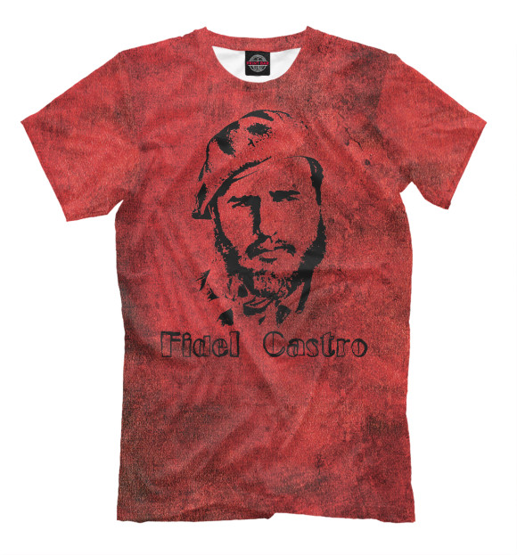 Мужская футболка с изображением Fidel Castro цвета Светло-коричневый