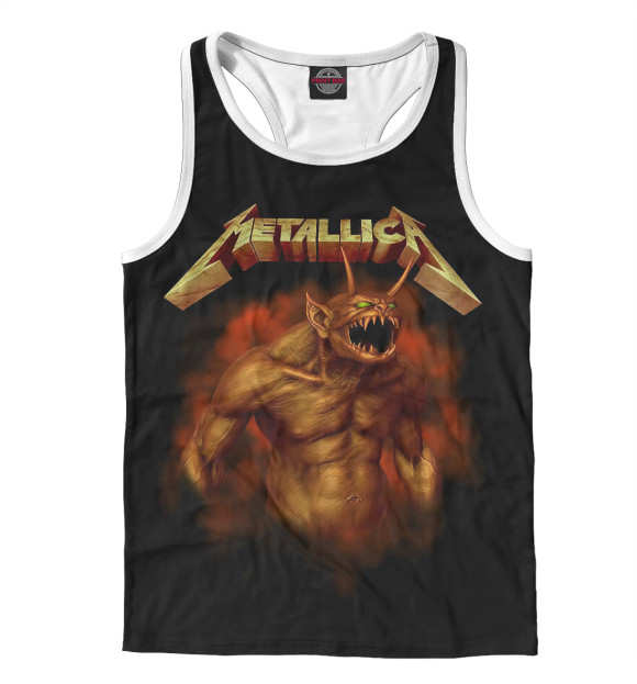 Мужская майка-борцовка с изображением Metallica цвета Белый