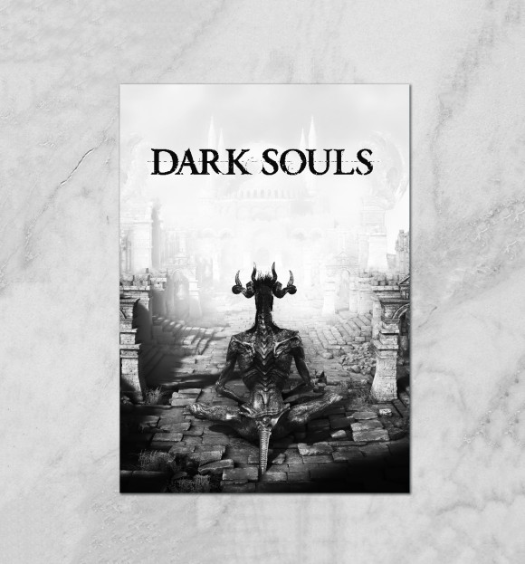 Плакат с изображением Dark Souls цвета Белый