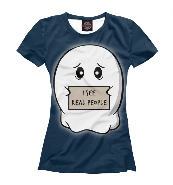 Футболка для девочек с изображением Я вижу людей цвета Белый