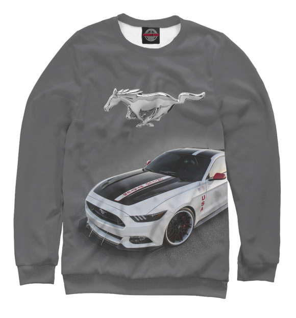 Мужской свитшот с изображением Mustang цвета Белый