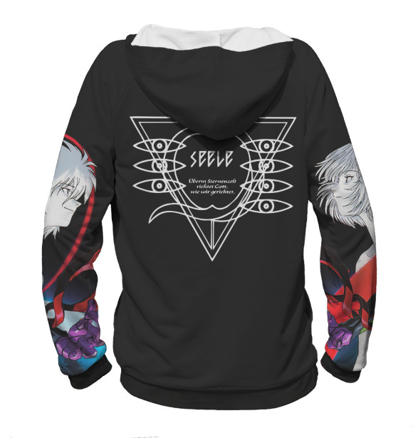 Мужское худи с изображением Neon Genesis Evangelion цвета Белый