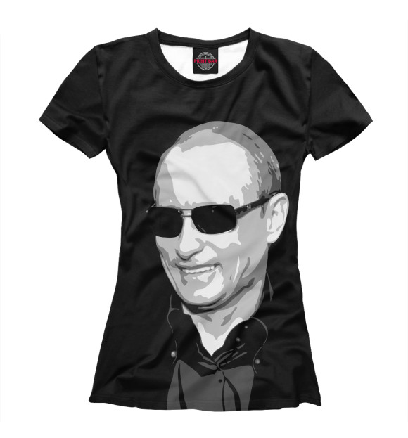Футболка для девочек с изображением Владимир Путин цвета Белый
