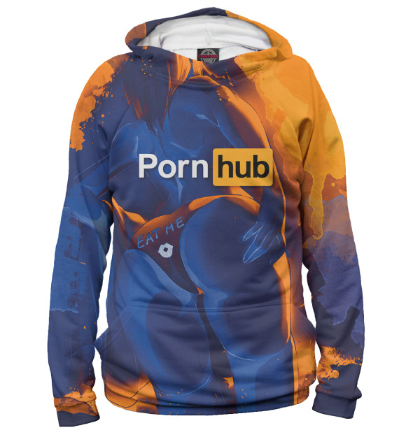 Женское худи с изображением Pornhub цвета Белый