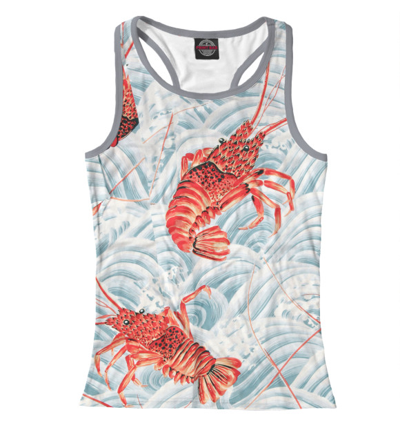 Женская майка-борцовка с изображением Раки цвета Белый