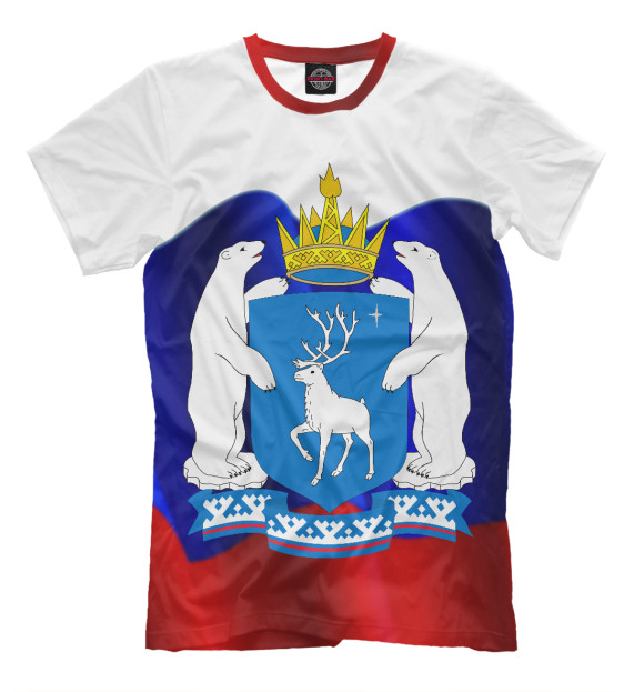 Мужская футболка с изображением Ямало-Ненецкий округ цвета Молочно-белый
