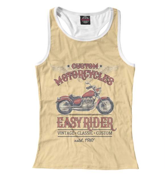 Женская майка-борцовка с изображением Easy Rider цвета Белый