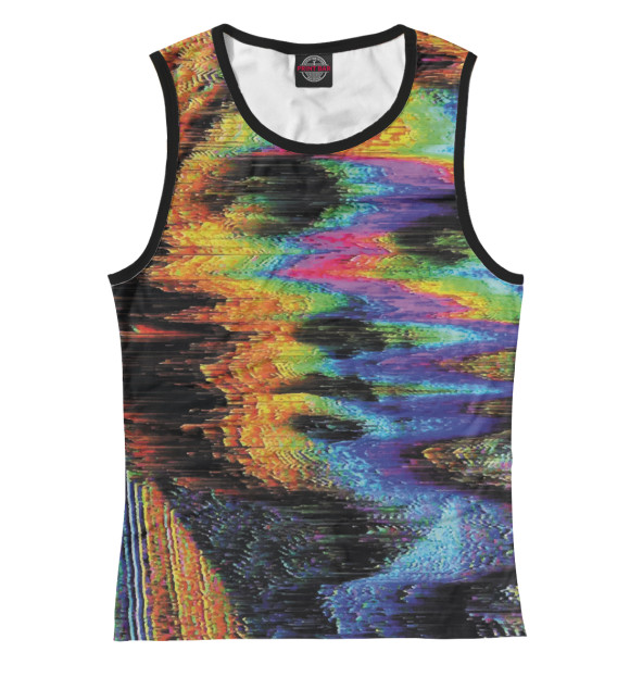 Майка для девочки с изображением Глитч цвета Белый