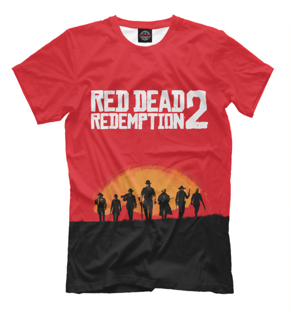 Мужская футболка с изображением Red Dead Redemption 2 цвета Темно-розовый