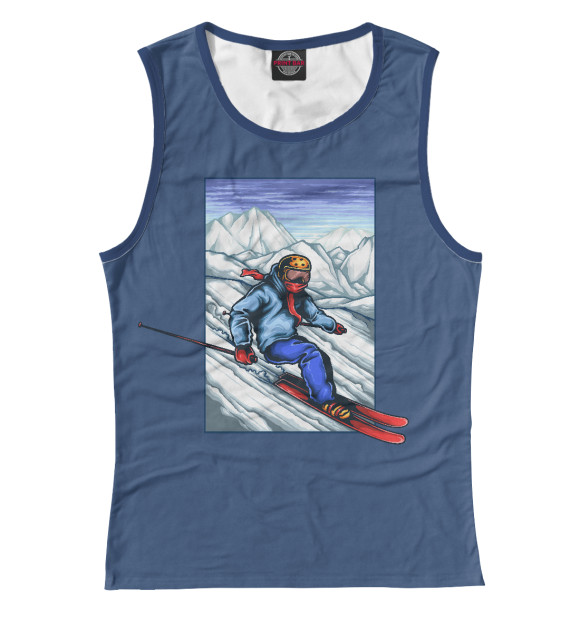 Майка для девочки с изображением Лыжный Спорт цвета Белый