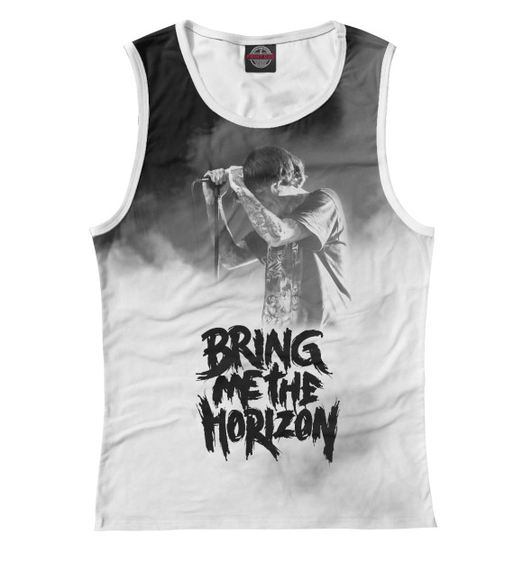 Майка для девочки с изображением Bring Me the Horizon дым цвета Белый