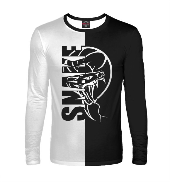Мужской лонгслив с изображением Змея цвета Белый