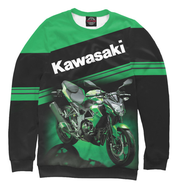 Свитшот для мальчиков с изображением Kawasaki цвета Белый