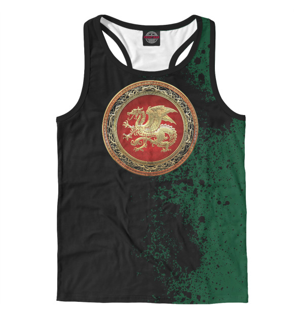 Мужская майка-борцовка с изображением Icelandic Dragon цвета Белый