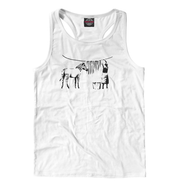 Мужская майка-борцовка с изображением Banksy цвета Белый