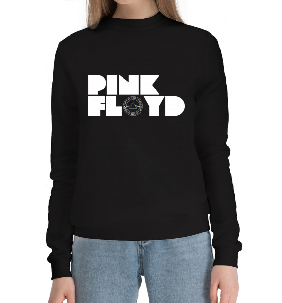 Женский хлопковый свитшот с изображением Pink Floyd цвета Черный